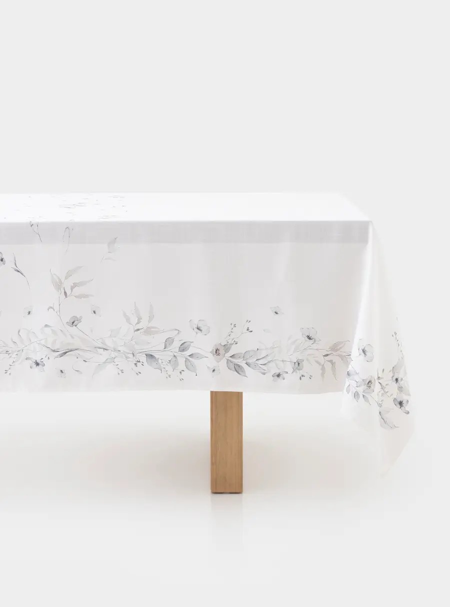 Скатерть, 170✕250 см, полиэстер, молочная, Полевые цветы, Flower melody