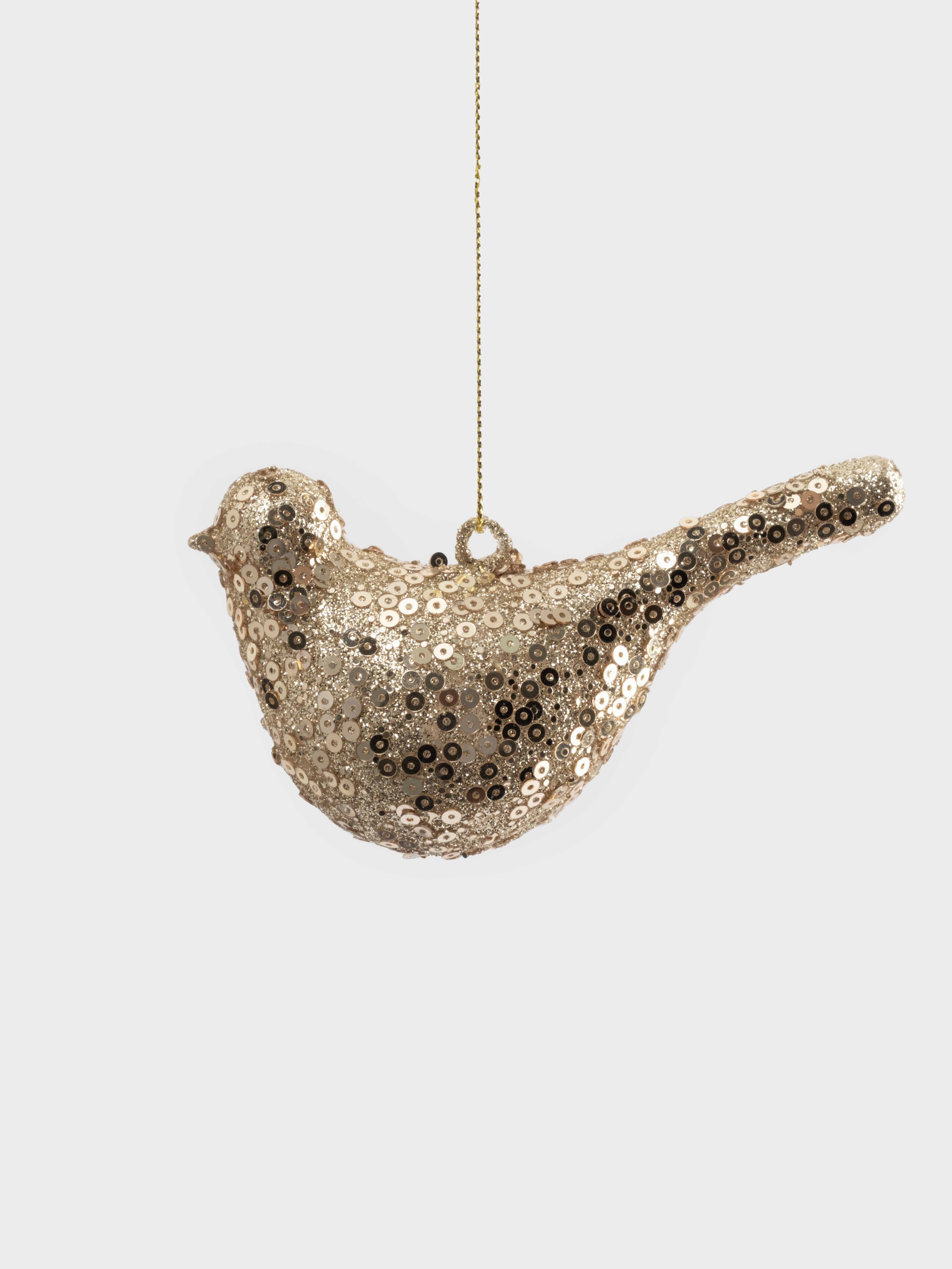 Игрушка елочная, 6✕11 см, стекло, шампань, Птица, New year Игрушка елочная, 6✕11 см, стекло, шампань, Птица, New year