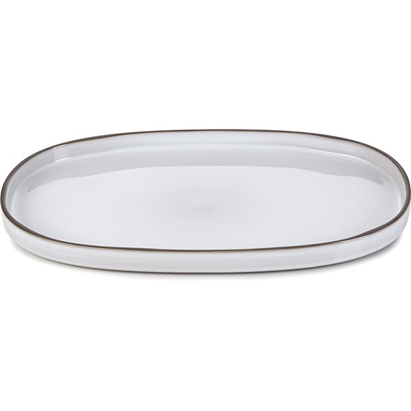 Блюдо сервировочное «Карактэр», керамика, 355✕218✕25 мм, каменно-серый