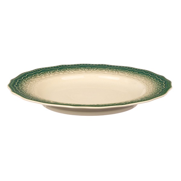 Тарелка «Эйфория», фарфор, 20 см, бежевый, зелёный