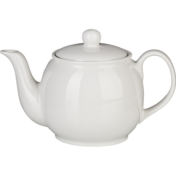 Чайник заварочный без сита, фарфор, 0,5 л, белый
