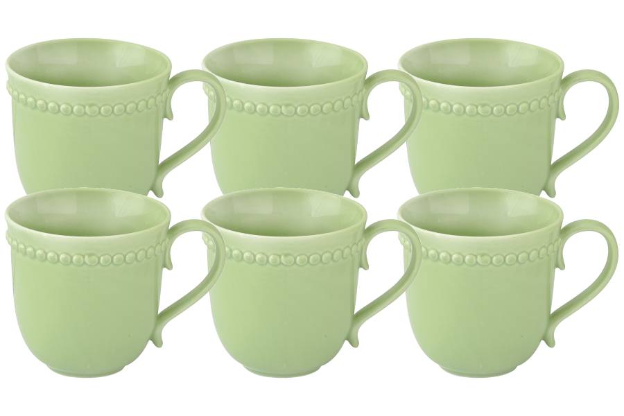 Набор 6 кружек Tiffany, зелёная, 0,35 л