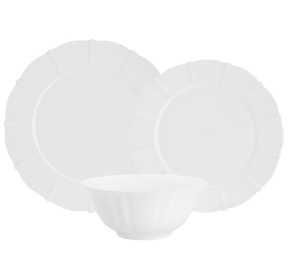 Набор обеденный, 4 персоны, 12 предметов, фарфор F, белая, Lotus white