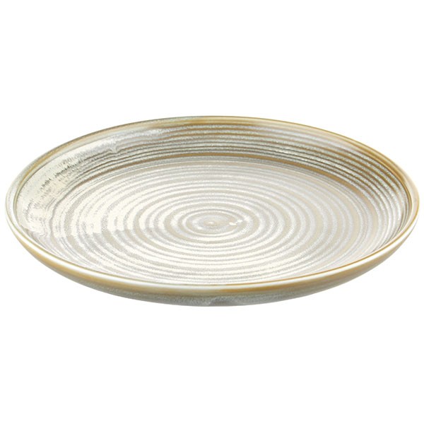 Тарелка «Агава» с бортом, фарфор, 205 мм, зелёный