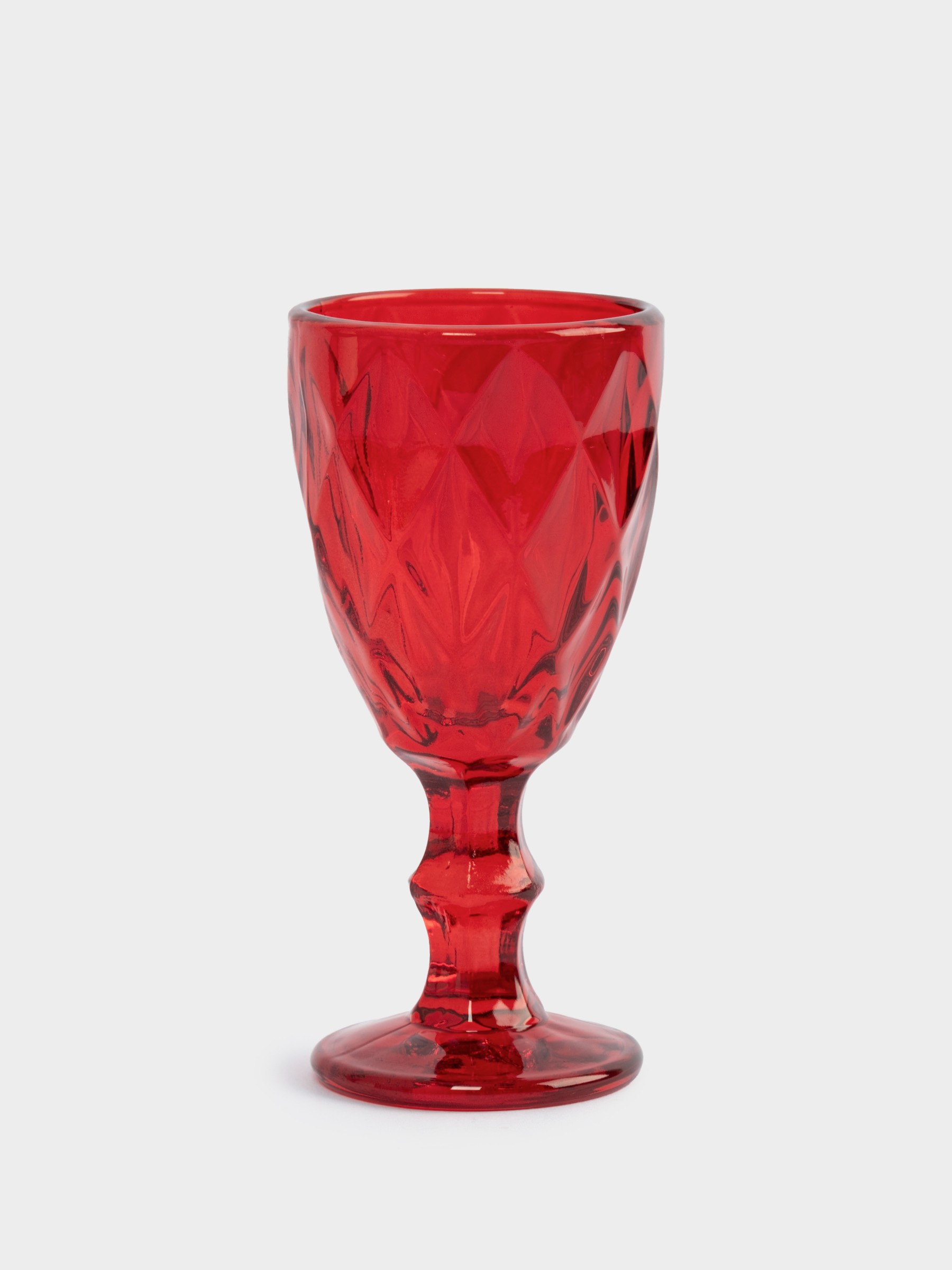 Рюмка, 50 мл, стекло, красная, Diamond color