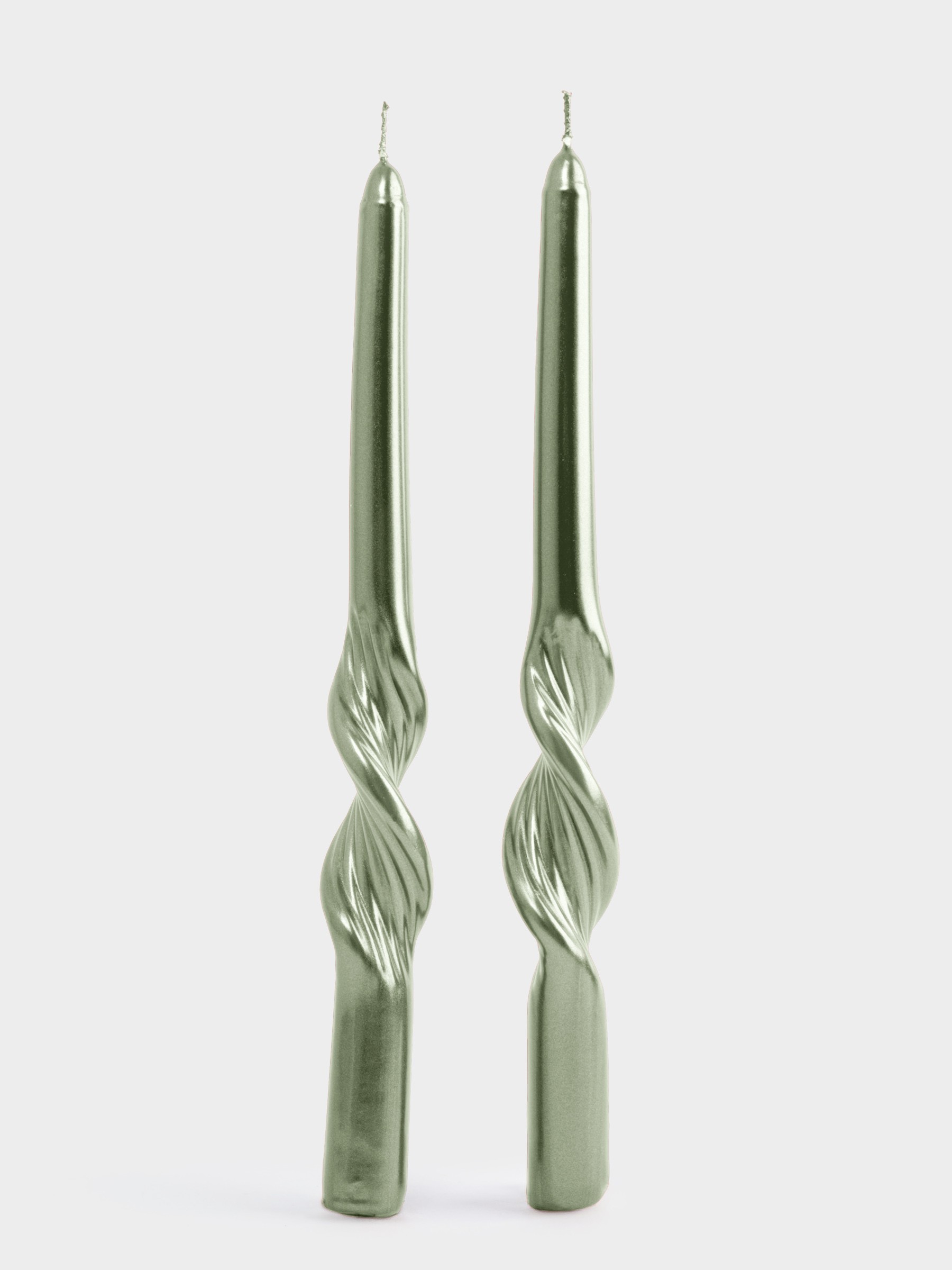 Свеча, 25 см, 2 шт, зеленая, Витая, New year Свеча, 25 см, 2 шт, зеленая, Витая, New year