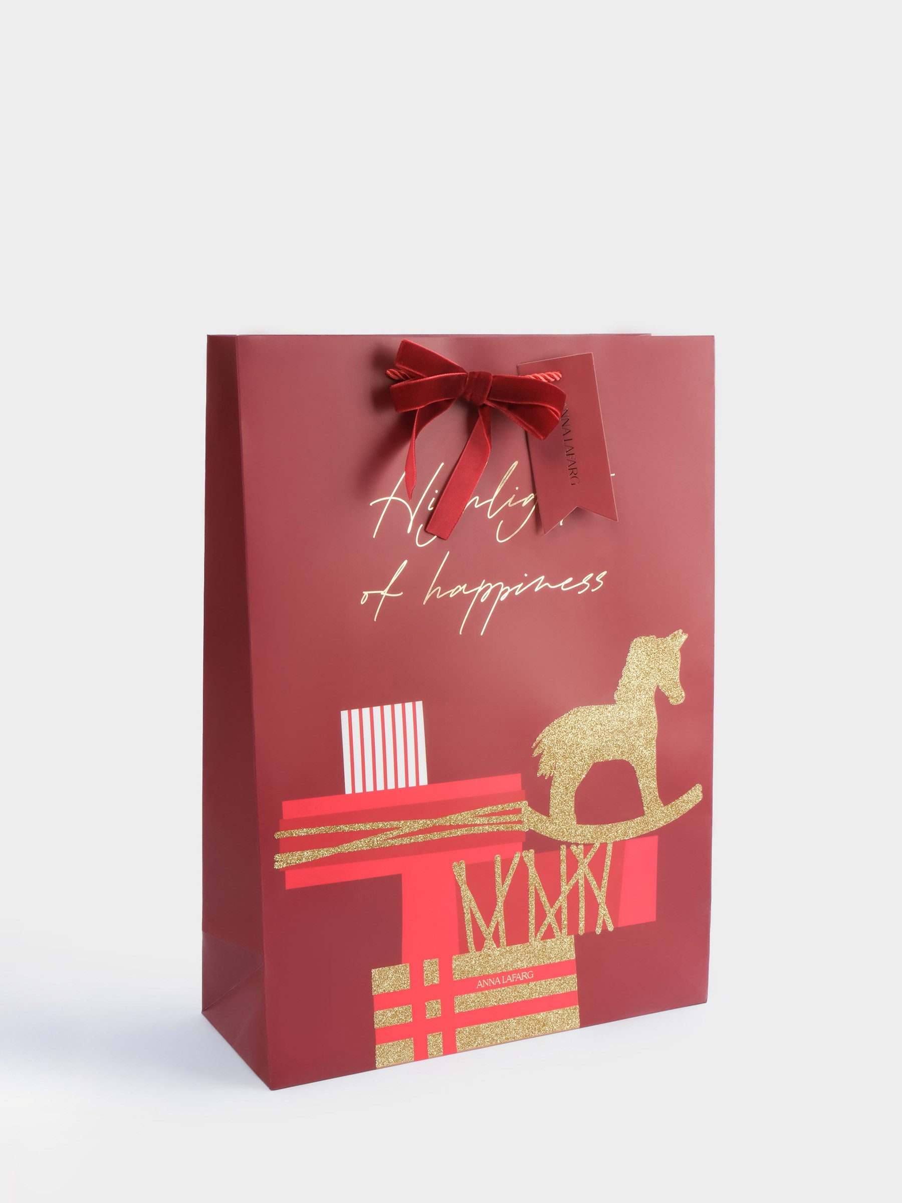 Пакет подарочный, 30✕42 см, бумага, красный, Подарки, Bright horse Пакет подарочный, 30✕42 см, бумага, красный, Подарки, Bright horse