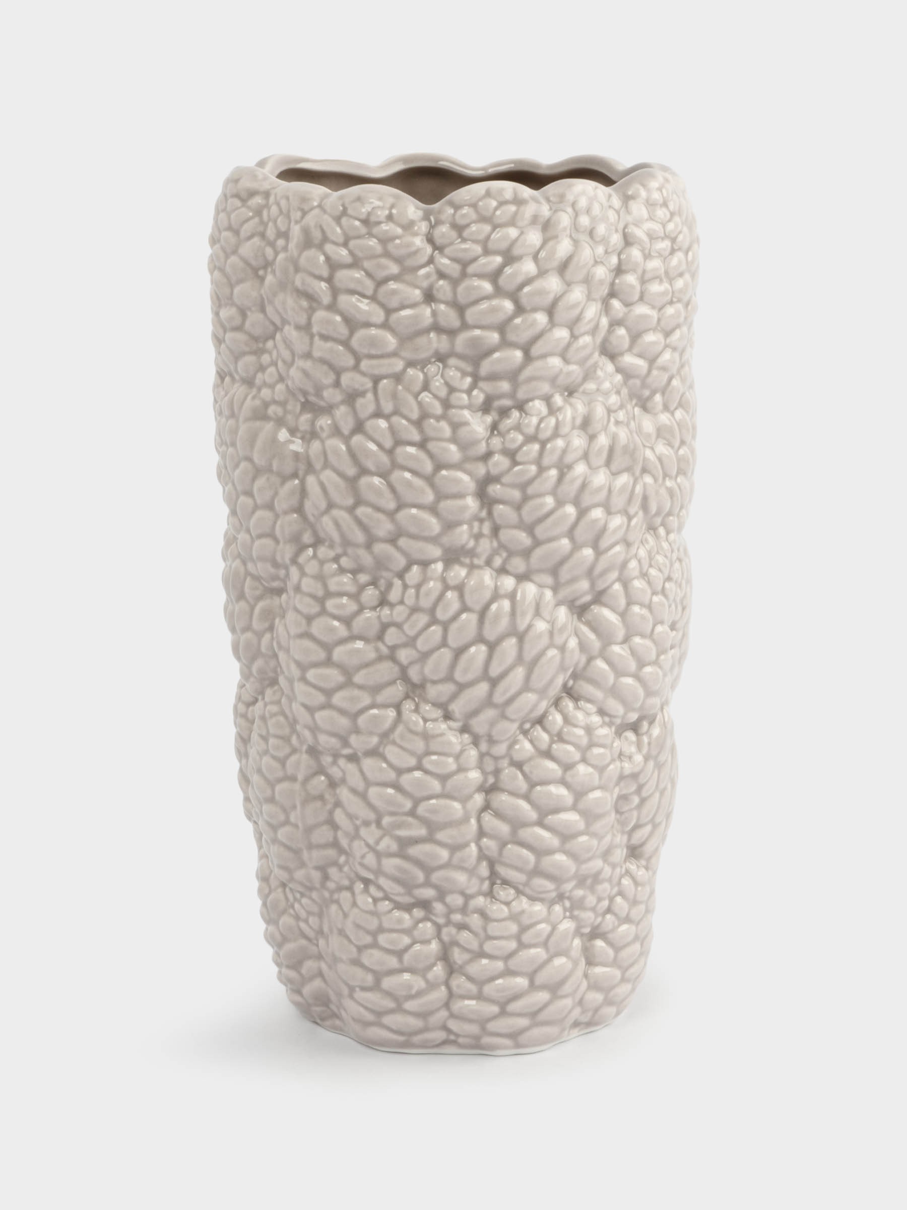 Ваза для цветов, 22 см, фарфор, бежево-молочная, Шишки, Pinecone Ваза для цветов, 22 см, фарфор, бежево-молочная, Шишки, Pinecone