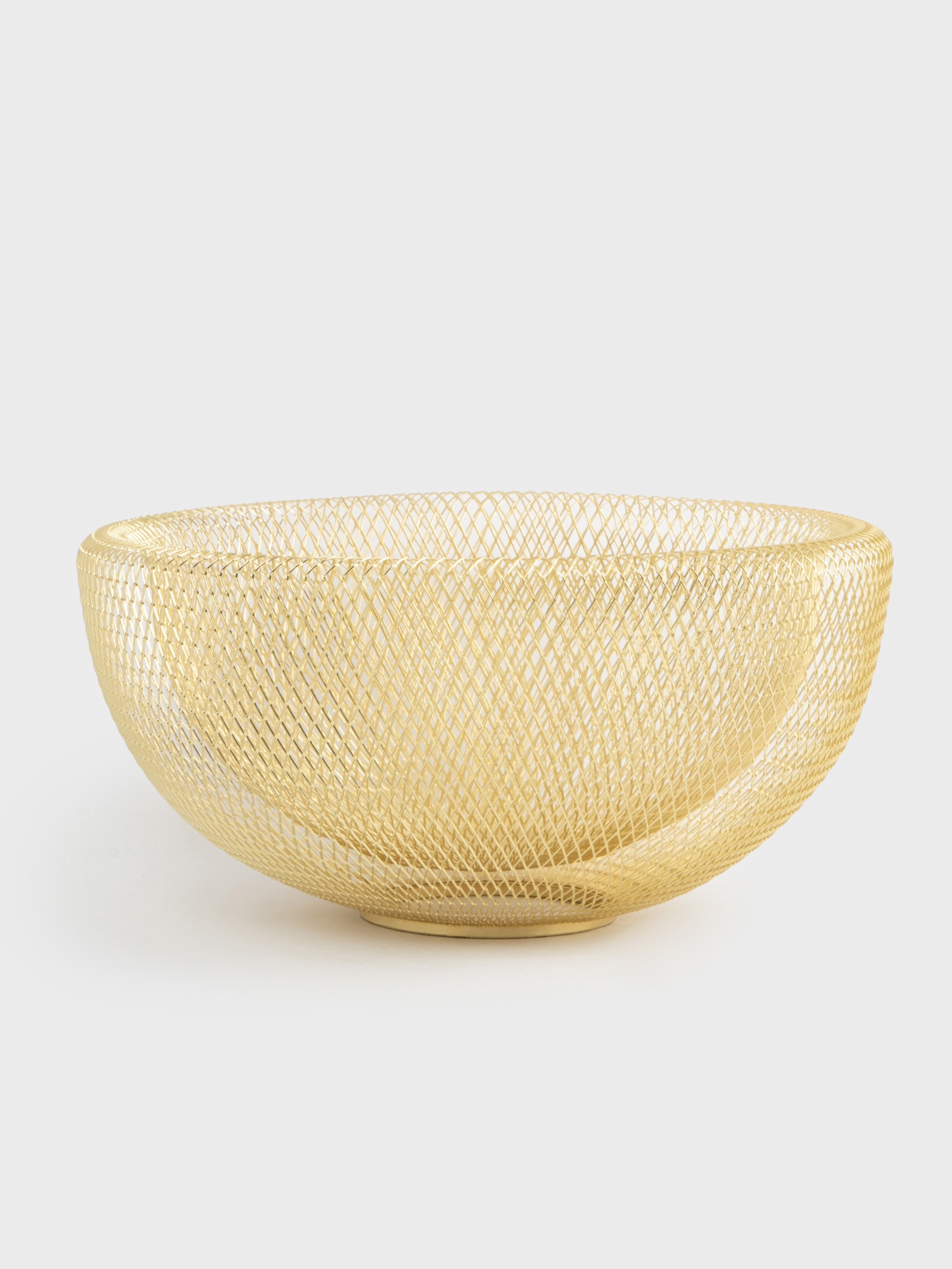 Корзина для фруктов, 30 см, металл, золотистая, Grid