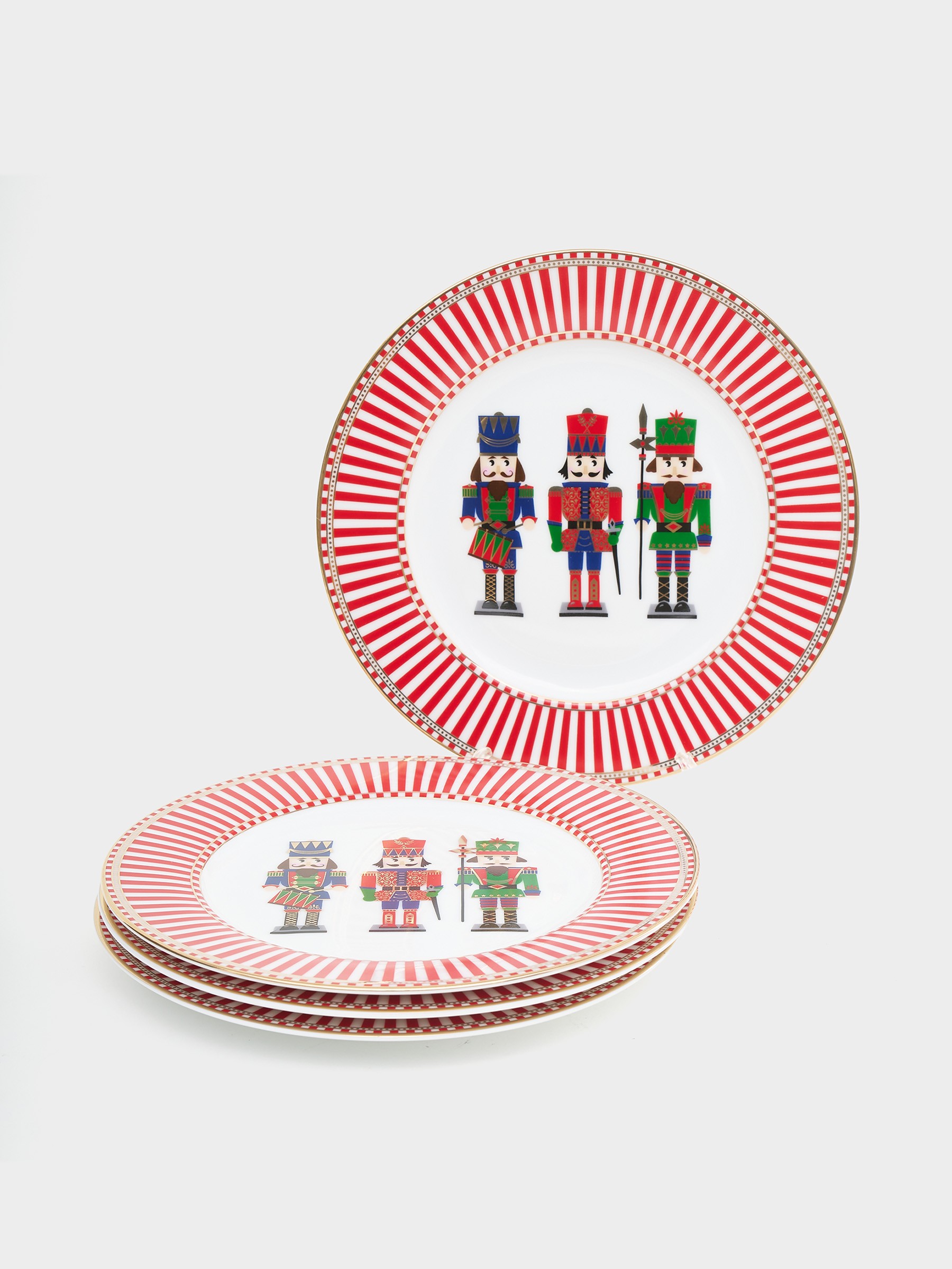 Набор из 4-х десертных тарелок Щелкунчик в подарочной упаковке