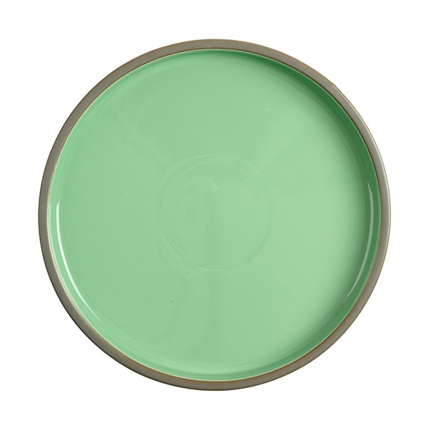 Тарелка «Блисс» с бортом, фарфор, 222 мм, мятный