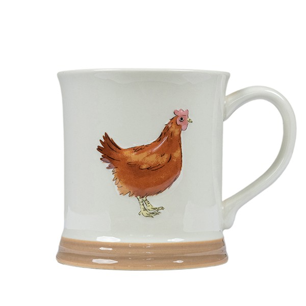 Кружка «Луга» Курица, керамика, 410 мл, белый, разноцветный