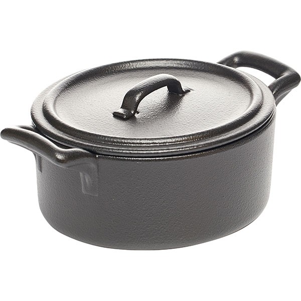 Форма для запекания с крышкой «Бель Кузин»; фарфор; 470мл; H=70,L=175,B=130мм; черный