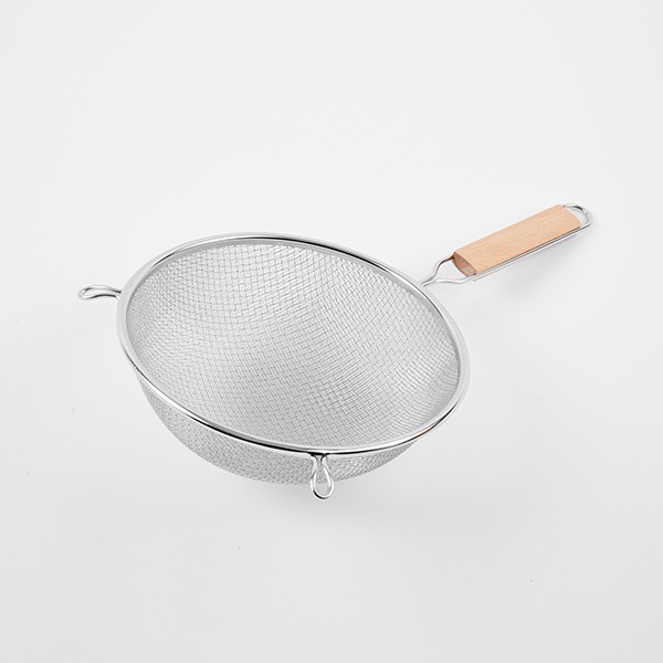Сито с ручкой, нержавеющая сталь, дерево, 210 мм