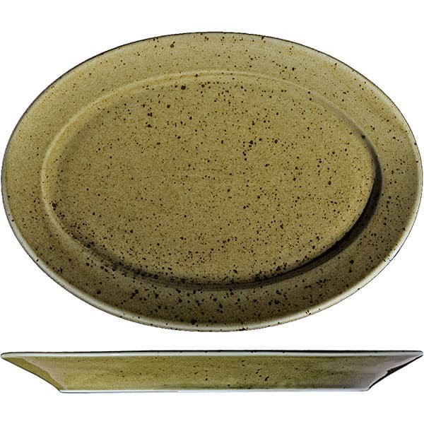 Блюдо овал. «Кантри Стайл», фарфор, H=15,L=320,B=210мм, зелен.