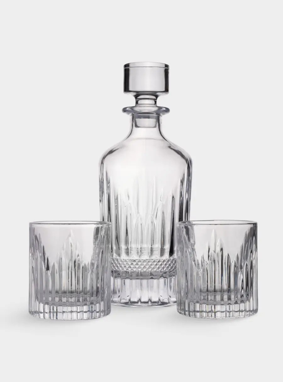 Набор для виски, 2 персоны, 3 предмета, графин/стаканы, стекло, Lyric