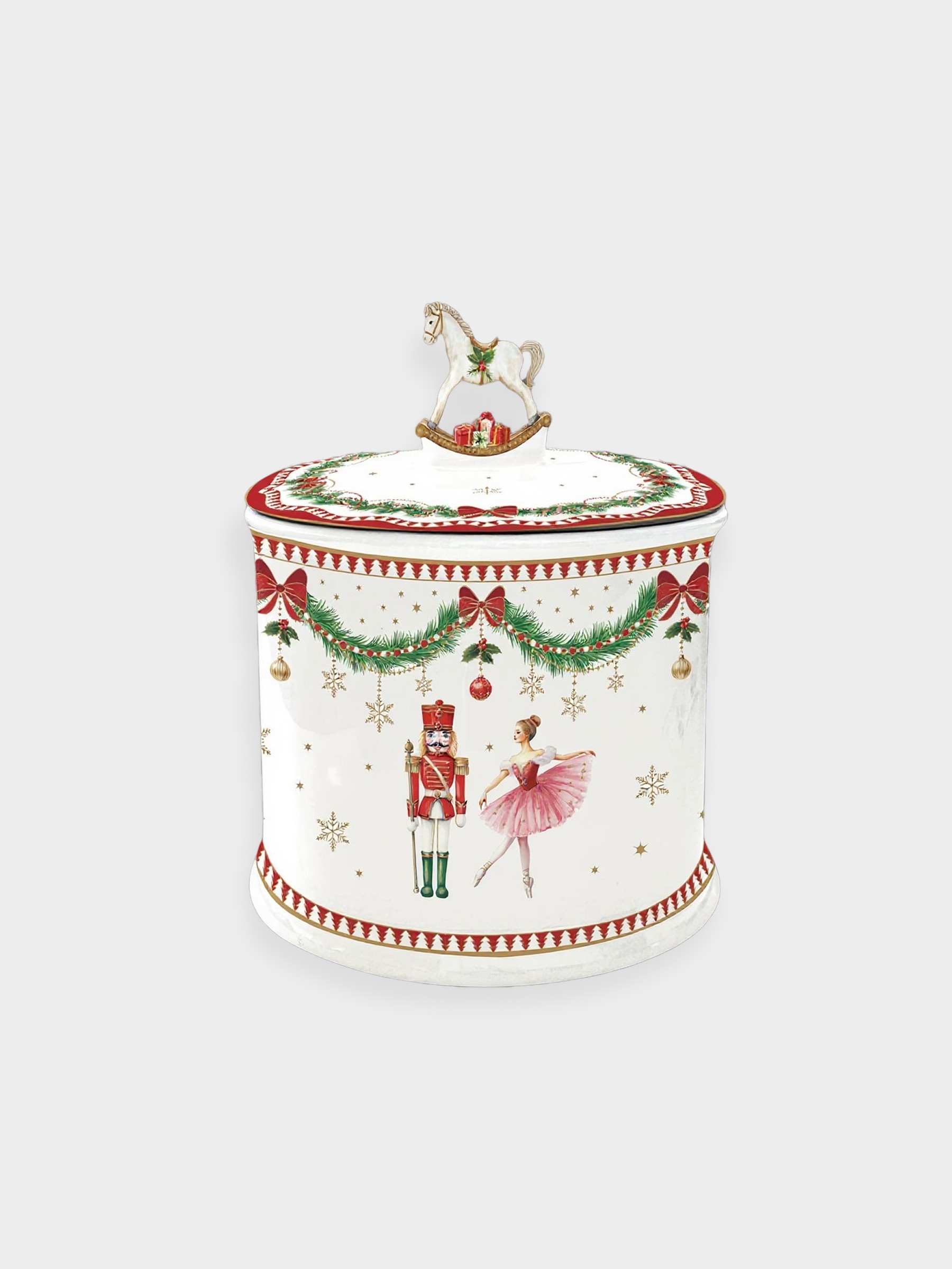 Банка для продуктов, фарфор P, белая, Щелкунчик и фея, Magie de Noel