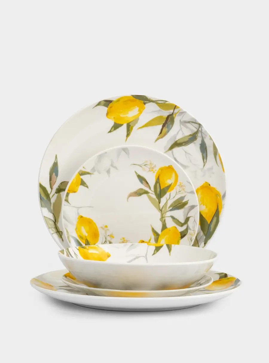 Сервиз обеденный, 12 персон, 36 предметов, фарфор, белый, Лимоны, Palermo
