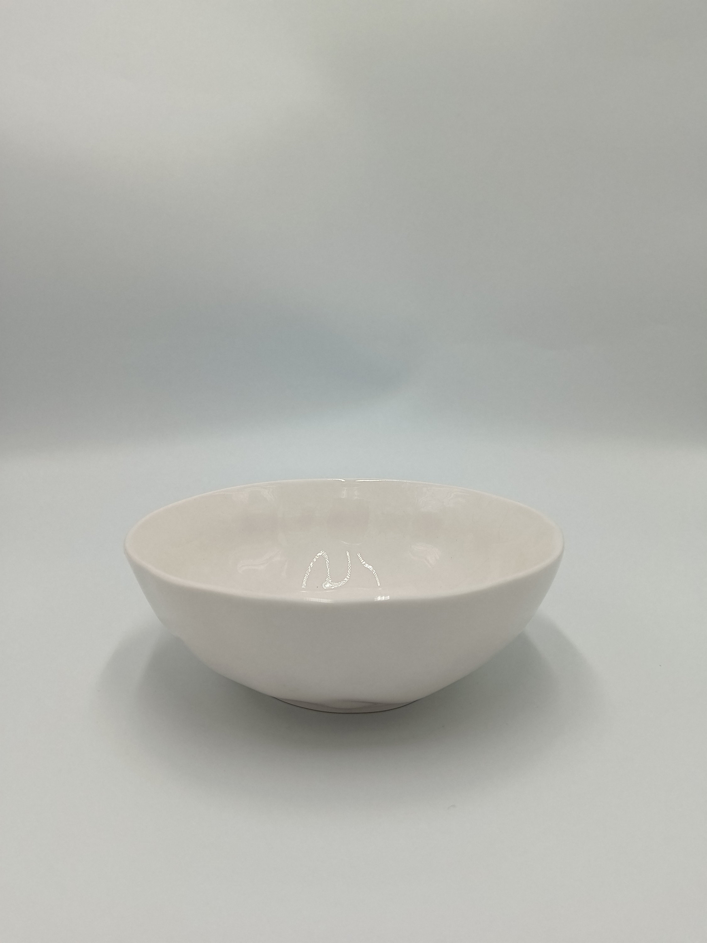 Тарелка суповая, 17x6 см, фарфор, белый, Мятый эффект, Barkhan