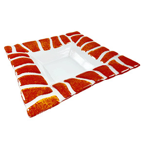 Тарелка глубокая «Сафари», стекло, H=35,L=290,B=290мм, прозр.,оранжев.