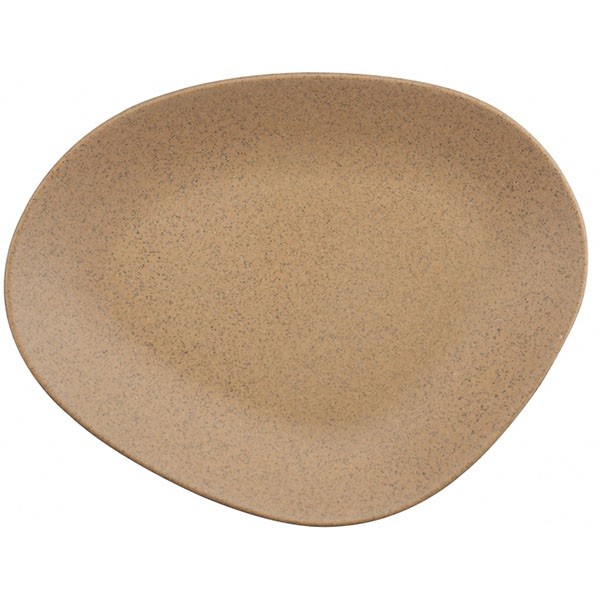 Тарелка «Гэлэкси» ассиметричная, фарфор, 220 мм, бежевый