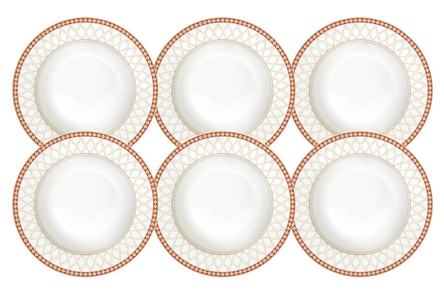 Набор 6 тарелок суповых Рождественские ягоды, 21,5 см