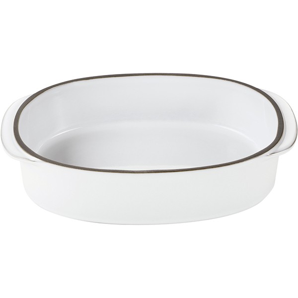 Блюдо «Карактэр» прямоугольное с ручками, керамика, 0,55 л, белый