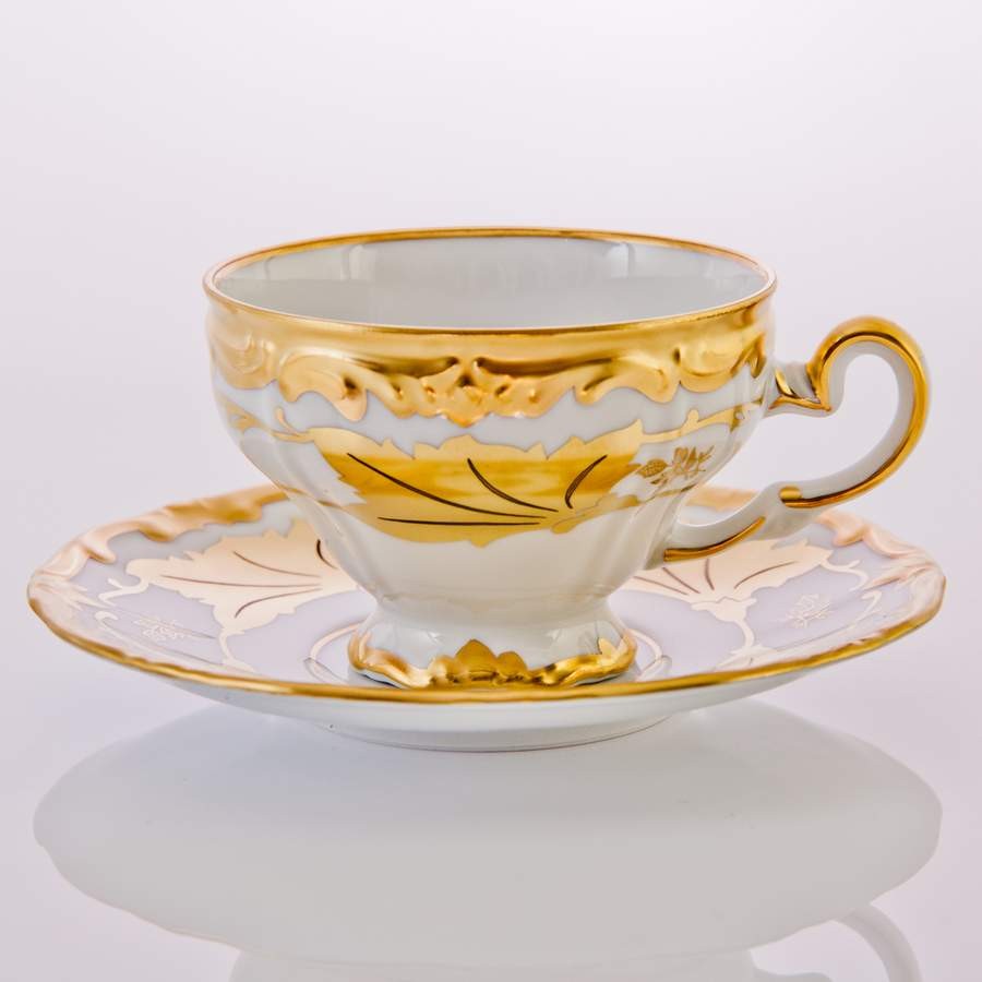 Набор чайный на 6 перс.12пред. «Кленовый лист белый»