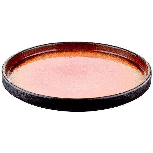 Тарелка «Агат», фарфор, 25 см, красный, черный