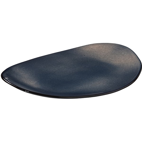 Блюдо «Пати», фарфор, 37✕25 см, серый, синий