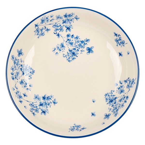 Тарелка глубокая «Фиори», фарфор, 203 мм, цвет слоновая кость, синий