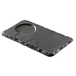 Блюдо с выемкой «Базальт» 14*8см