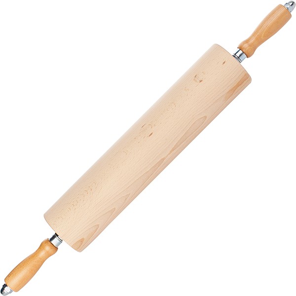 Скалка с ручками, дерево, D=8,L=40см Скалка с ручками, дерево, D=8,L=40см