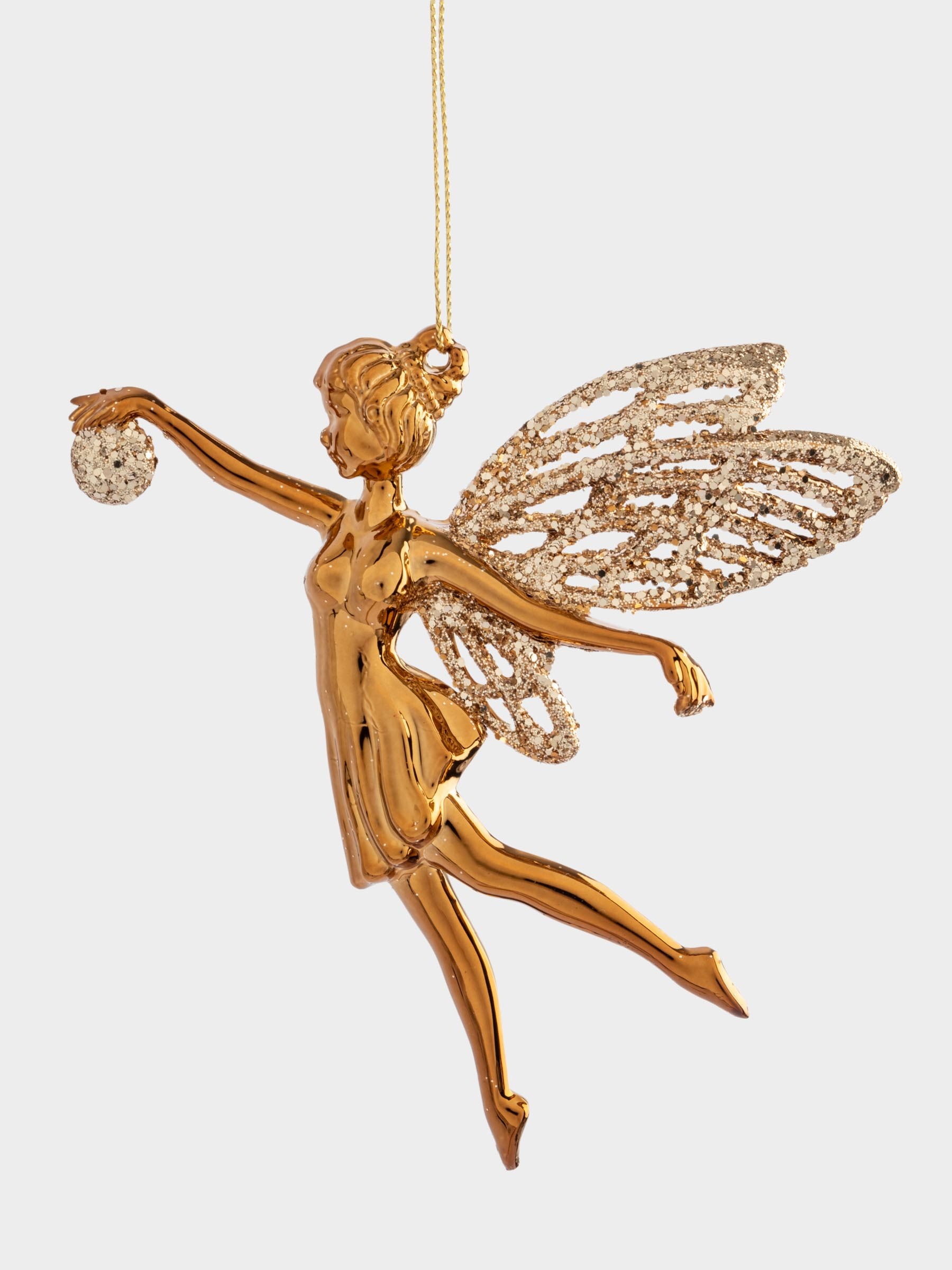 Игрушка елочная, 12✕15 см, пластик, золотистая, Фея, New year Игрушка елочная, 12✕15 см, пластик, золотистая, Фея, New year