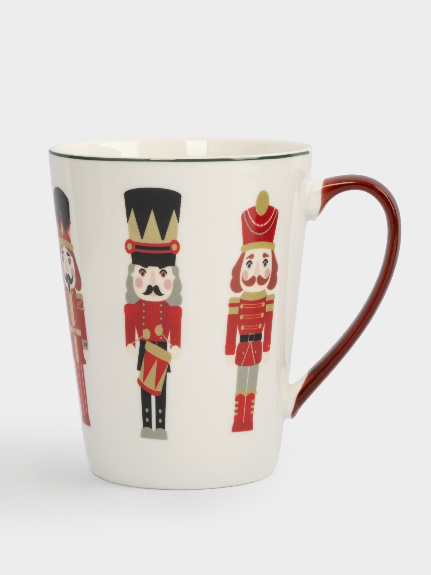 Кружка, 420 мл, костяной фарфор, бело-бордовая, Щелкунчики, Nutcracker Кружка, 420 мл, костяной фарфор, бело-бордовая, Щелкунчики, Nutcracker