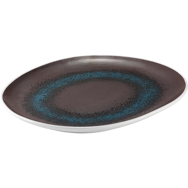 Тарелка «Эстиа» овальная, фарфор, 300✕260✕25 мм, синий, коричневый