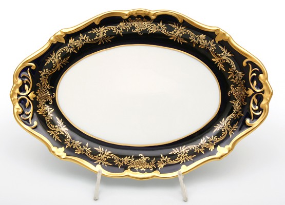 Блюдо овальное 28 см «Ювел синий»