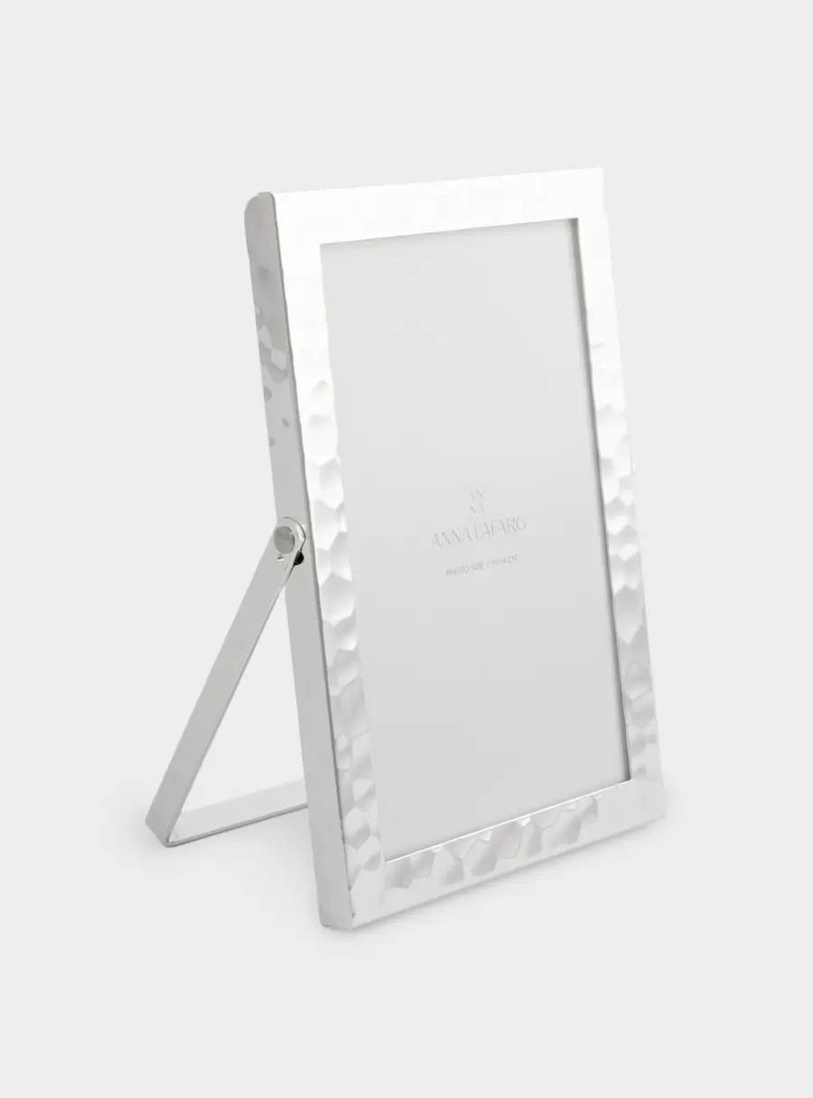 Фоторамка, 11✕16 см, металл/стекло, серебристая, Мятый эффект, Museum