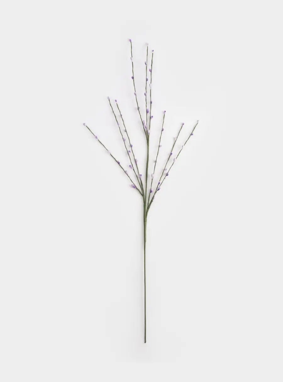 Ветка декоративная, 70 см, пластик/бумага, Лиловая верба, Interior Easter