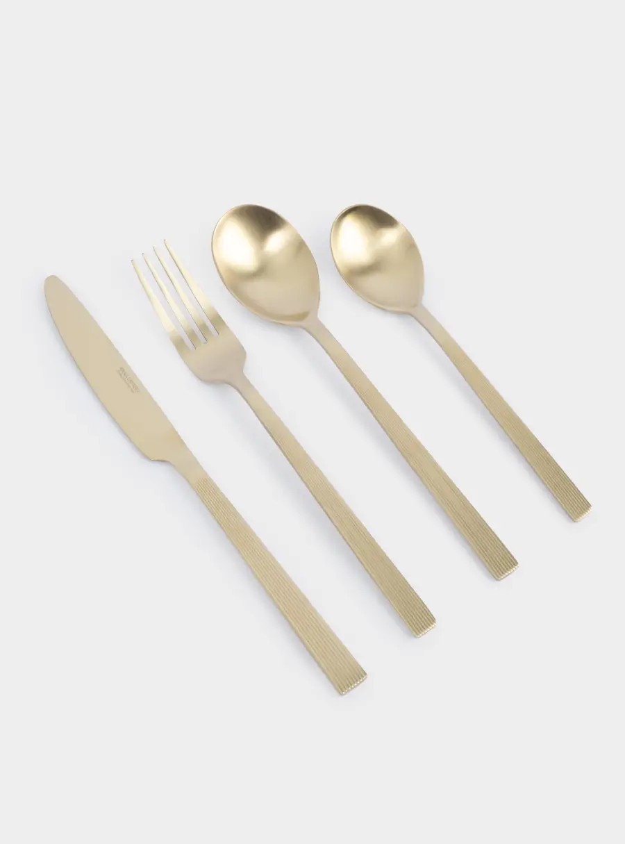 Столовые приборы, 12 персон, 48 предметов, сталь, золотистые, Beijing