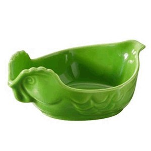 Блюдо для дичи, фарфор, H=60,L=151,B=105мм, зелен.