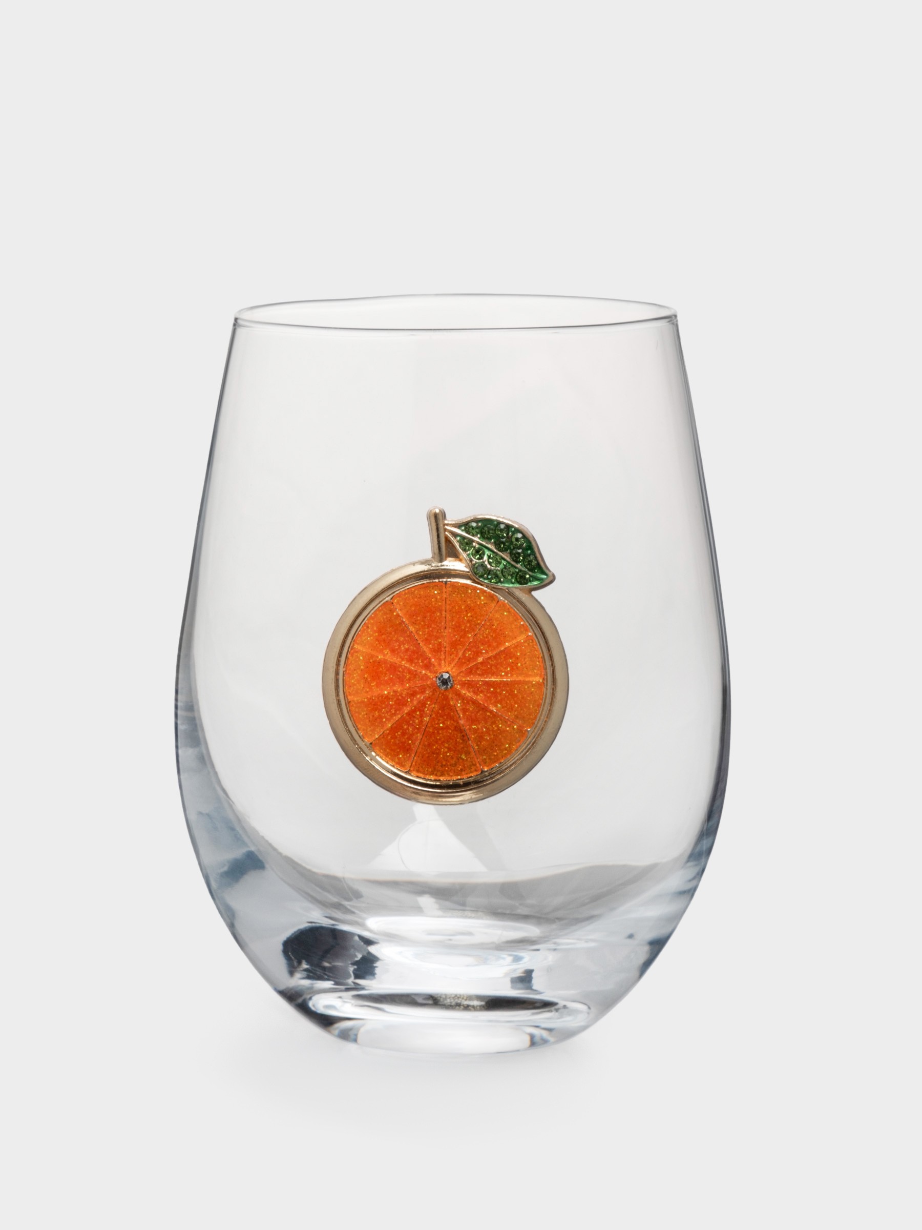 Стакан, 12 см, 500 мл, стекло/металл, Мандарин, Brooch