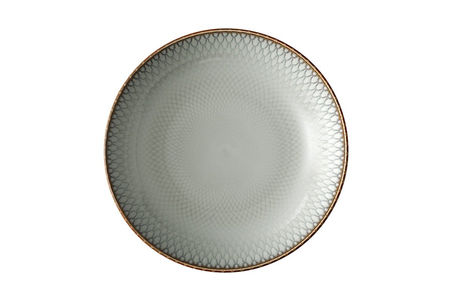 Тарелка суповая, 23х4,5 см, керамика, серо-бежевая, Серые ромбы, Mandala