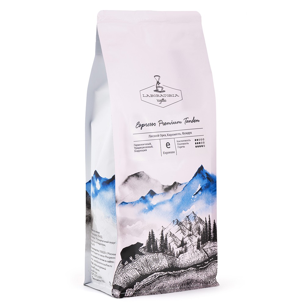Кофе в зернах «Эспрессо Премиум Тандем» для эспрессо 1 кг, 140✕95✕305 мм