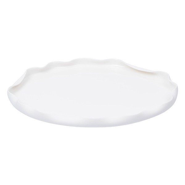 Тарелка «Вейв» с бортом, фарфор, 210 мм, белый