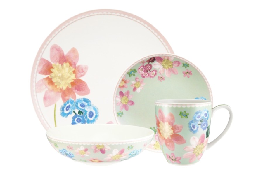Набор обеденный с кружками, 6 персон, 24 предмета, Primula, шалфей Набор обеденный с кружками, 6 персон, 24 предмета, Primula, шалфей