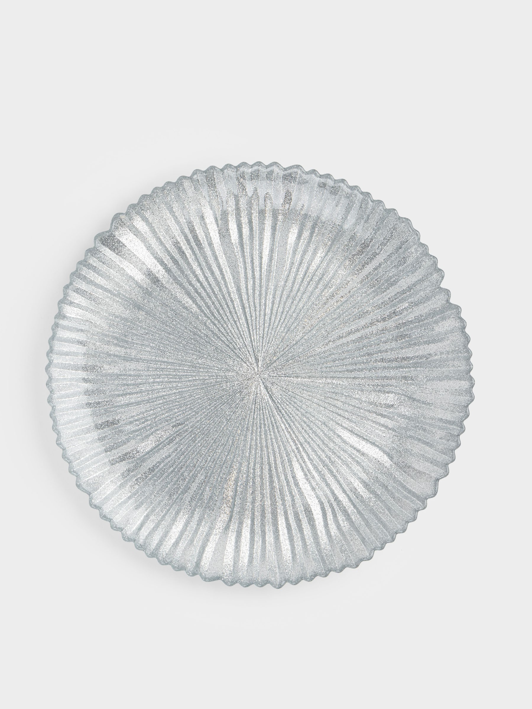 Тарелка обеденная, 28 см, стекло, серебристая, Avila