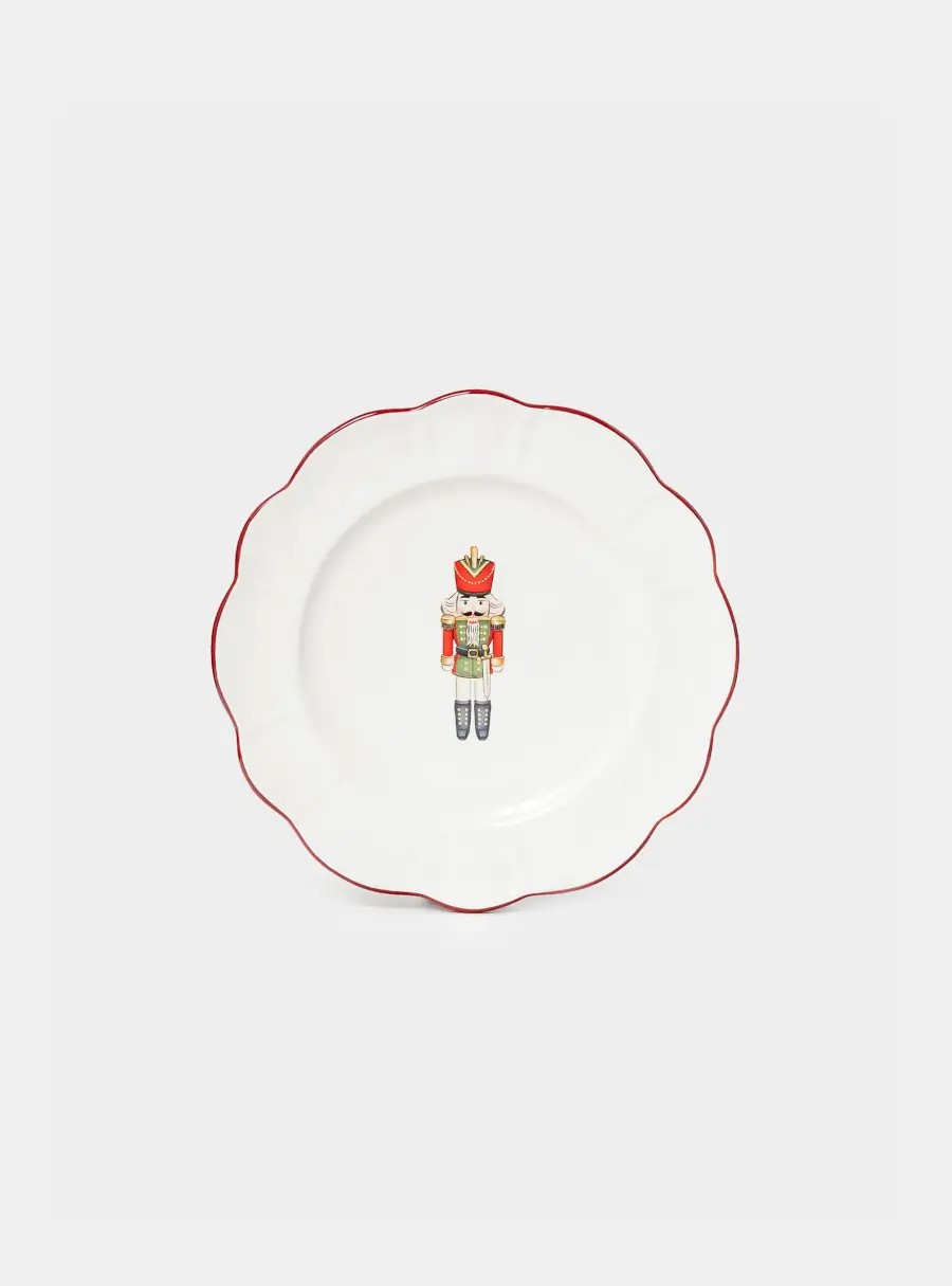 Тарелка закусочная, 22 см, доломитовая керамика, белая, Щелкунчик, Nutcracker