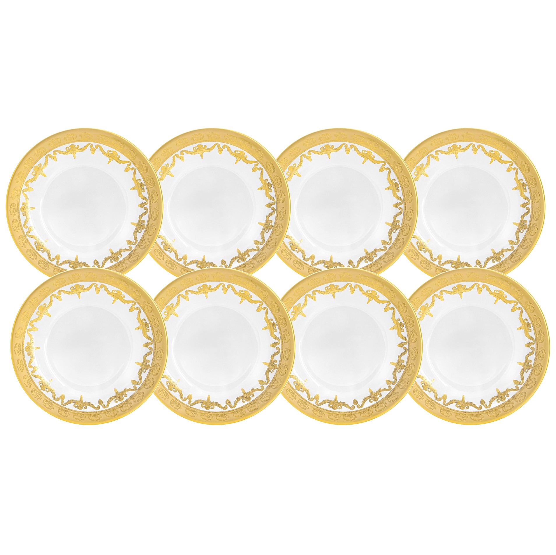 Набор тарелка обеденная, 26 см, 8 шт, стекло, золотистая, Versailles Набор тарелка обеденная, 26 см, 8 шт, стекло, золотистая, Versailles