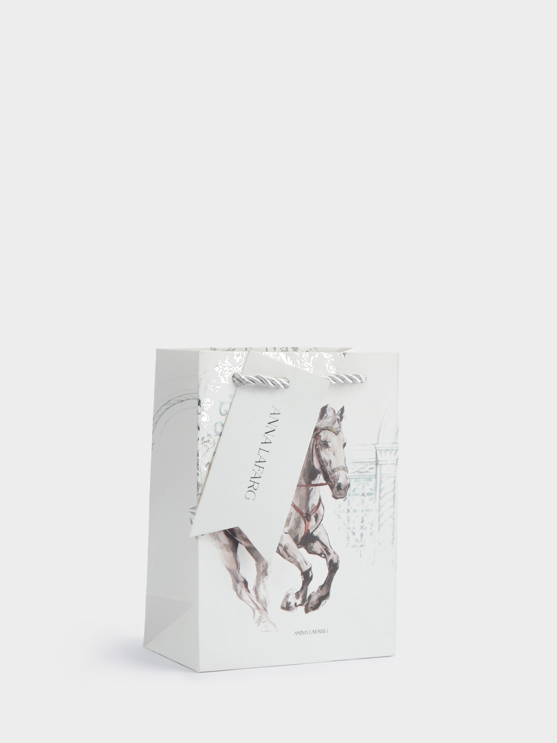 Пакет подарочный, 12✕16 см, бумага, белый, Конь, White horse Пакет подарочный, 12✕16 см, бумага, белый, Конь, White horse